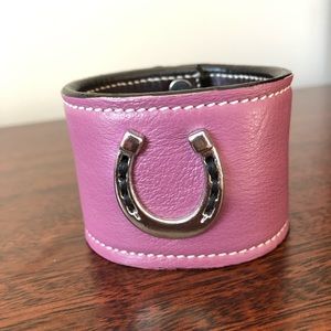 Leather Horse Shoe Cuff Bracelet